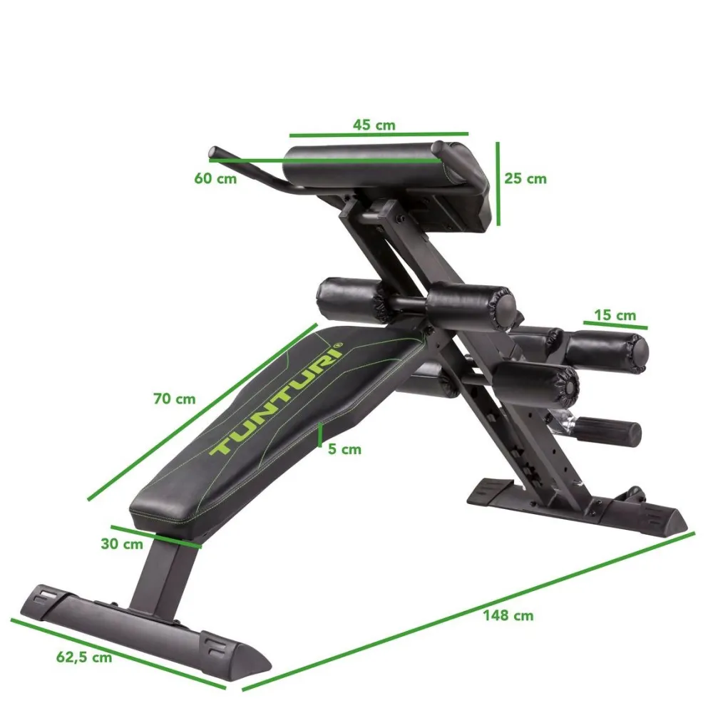 Discount Tunturi Selkä- ja vatsapenkki CT80 Core Trainer kokoontaitettava max. 150 kg