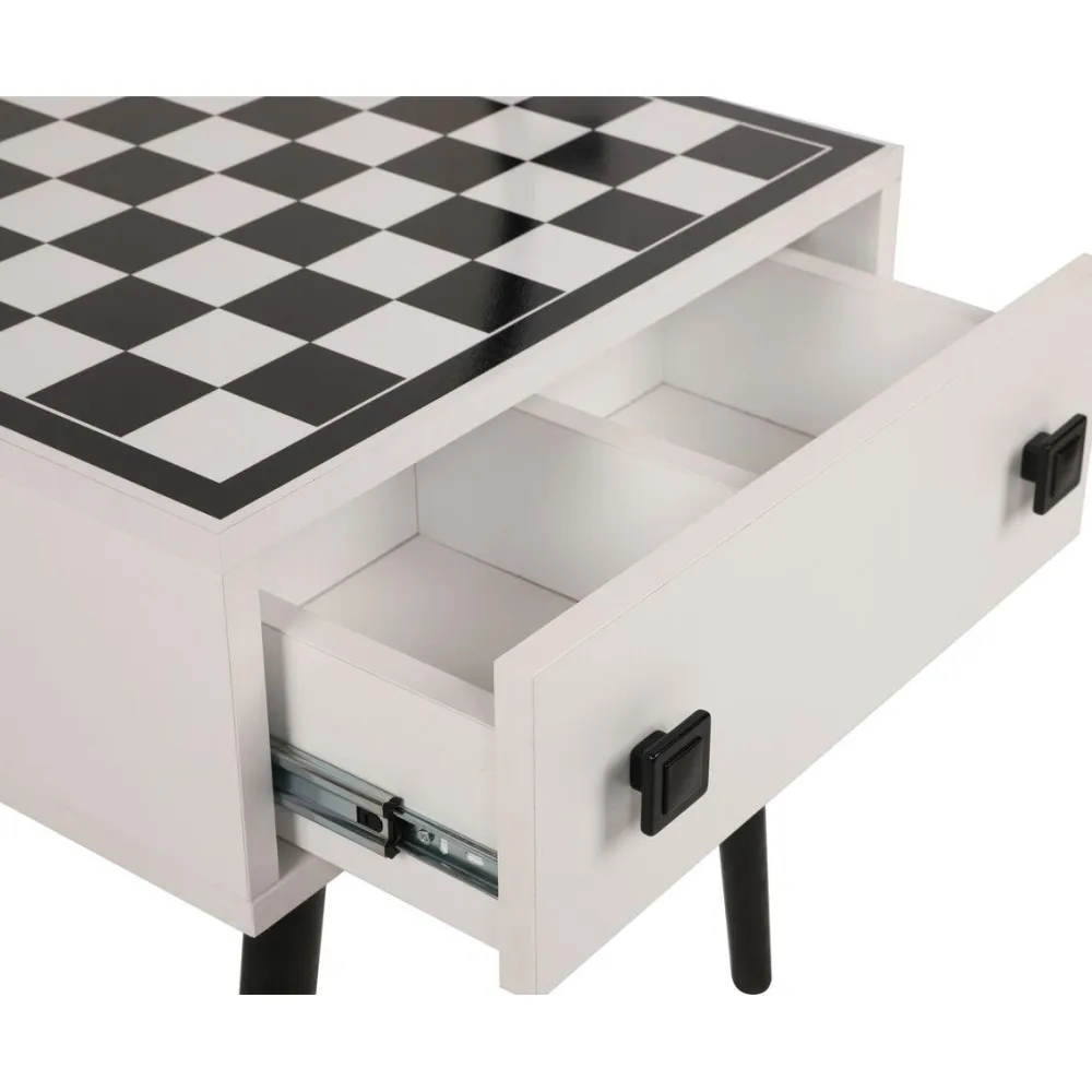 Linento Furniture Shakkipöytä Chesso, 50x50cm, musta/valkoinen