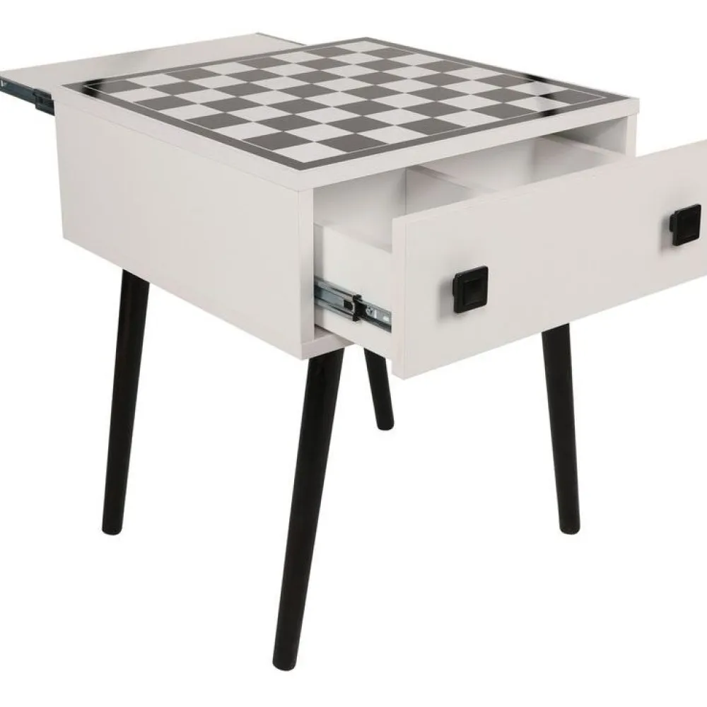 Linento Furniture Shakkipöytä Chesso, 50x50cm, musta/valkoinen