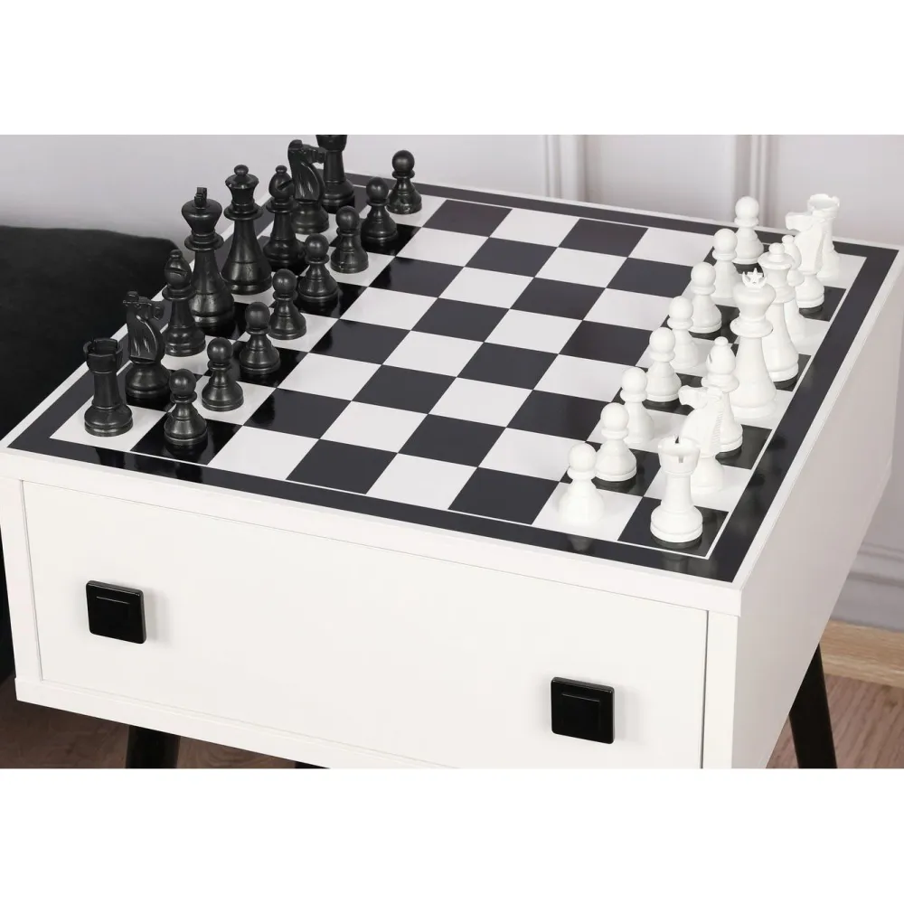 Linento Furniture Shakkipöytä Chesso, 50x50cm, musta/valkoinen