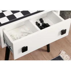 Linento Furniture Shakkipöytä Chesso, 50x50cm, musta/valkoinen
