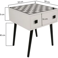 Linento Furniture Shakkipöytä Chesso, 50x50cm, musta/valkoinen
