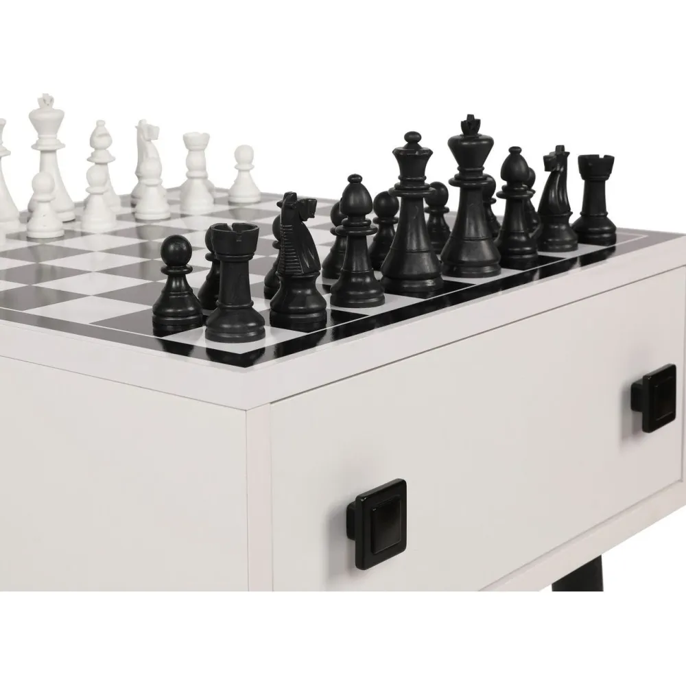 Linento Furniture Shakkipöytä Chesso, 50x50cm, musta/valkoinen