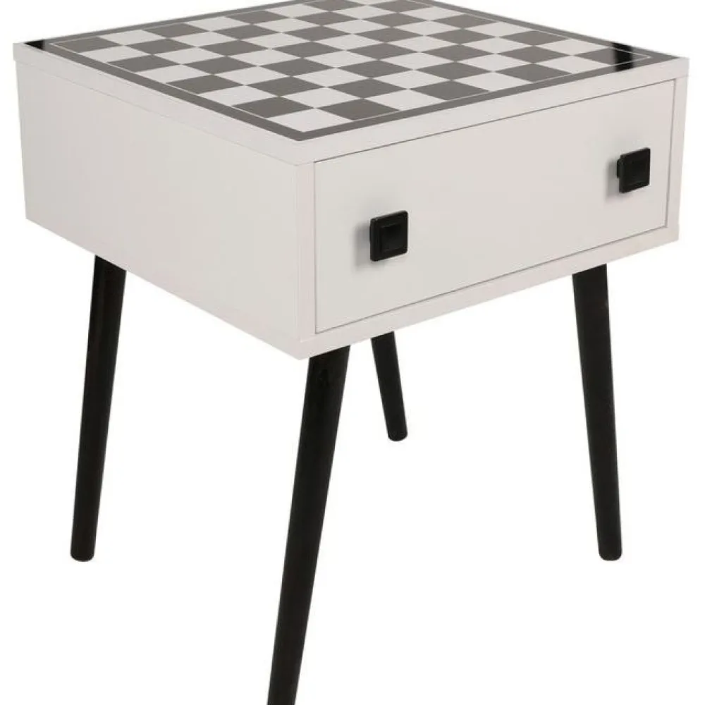 Linento Furniture Shakkipöytä Chesso, 50x50cm, musta/valkoinen