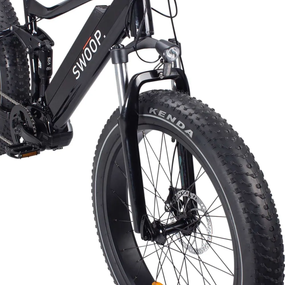 Online Swoop Sähkömaastopyörä Fatbike Ranger, 26x4", 7 vaihdetta, musta, 840 Wh akku