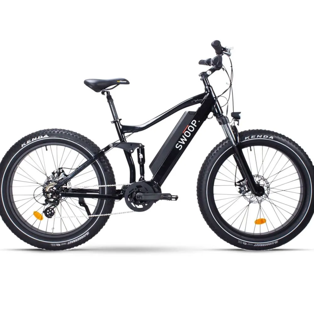 Online Swoop Sähkömaastopyörä Fatbike Ranger, 26x4", 7 vaihdetta, musta, 840 Wh akku