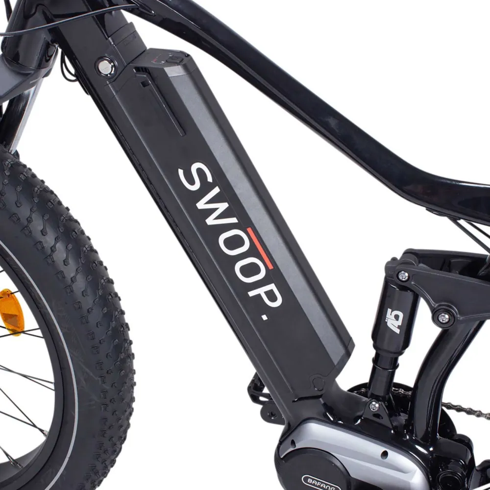 Online Swoop Sähkömaastopyörä Fatbike Ranger, 26x4", 7 vaihdetta, musta, 840 Wh akku