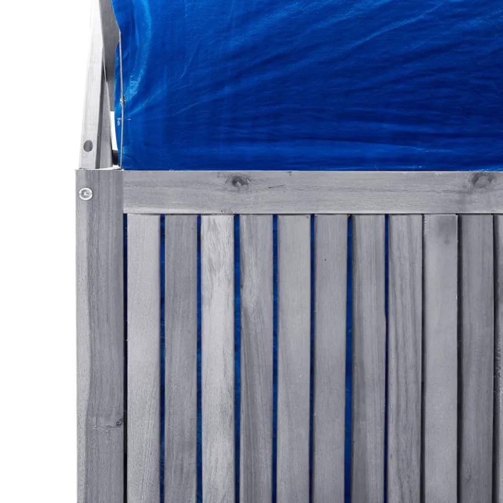 Outlet FinePRICE Säilytyslaatikko säleiköllä harmaa 99x55x160cm, akaasiapuu