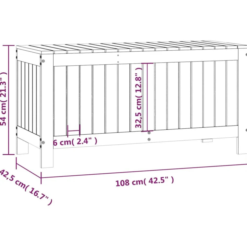 New FinePRICE Säilytyslaatikko täysi mänty, 108x42,5x54 cm, eri värejä (28151)
