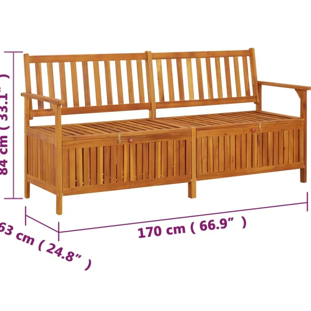Sale FinePRICE Säilytyspenkki 148 cm, akaasiapuu Ruskea