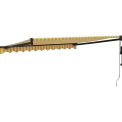 FinePRICE Sisäänkelattava markiisi, automaattinen, keltainen/valkoinen 3x2,5 m