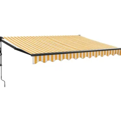 FinePRICE Sisäänkelattava markiisi, automaattinen, keltainen/valkoinen 3x2,5 m