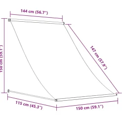 Online FinePRICE Sisäänkelattava markiisi, kangas ja teräs, eri kokoja ja värejä (08474)