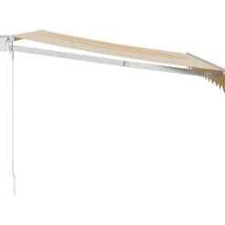 Outlet FinePRICE Sisäänkelattava markiisi keltavalkoinen 3x2,5 m kangas/alumiini