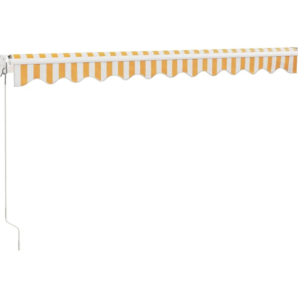 Outlet FinePRICE Sisäänkelattava markiisi keltavalkoinen 3x2,5 m kangas/alumiini