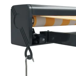Outlet FinePRICE Sisäänkelattava markiisi keltavalkoinen 4,5x3 m kangas/alumiini