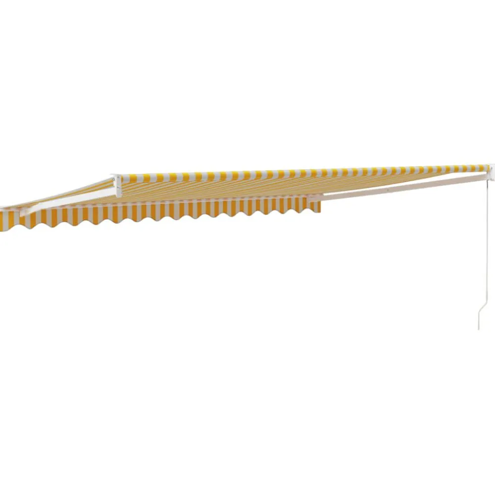 Clearance FinePRICE Sisäänkelattava markiisi keltainen/valkoinen 4,5x3 m kangas/alumiini