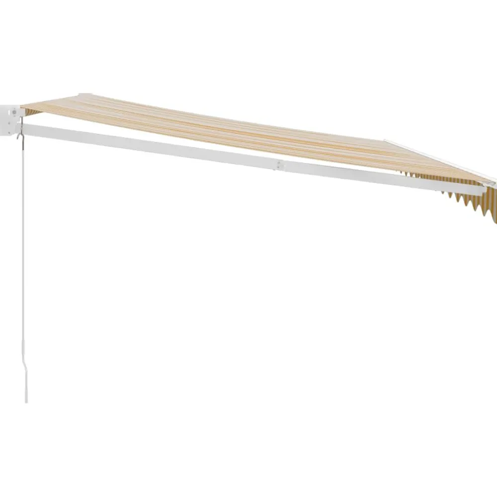 Clearance FinePRICE Sisäänkelattava markiisi keltainen/valkoinen 4,5x3 m kangas/alumiini