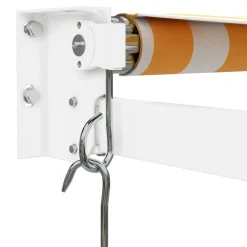 Clearance FinePRICE Sisäänkelattava markiisi keltainen/valkoinen 5x3 m kangas/alumiini