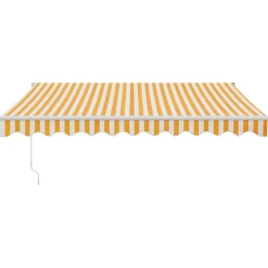 Discount FinePRICE Sisäänkelattava markiisi keltavalk. 3,5x2,5 m kangas/alumiini