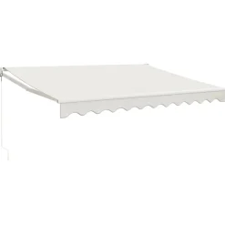 New FinePRICE Sisäänkelattava markiisi kerma 3,5x2,5 m kangas/alumiini