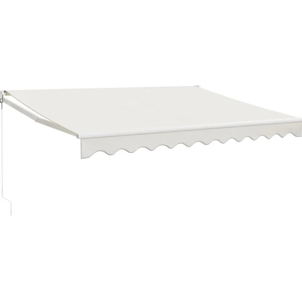 New FinePRICE Sisäänkelattava markiisi kerma 3,5x2,5 m kangas/alumiini