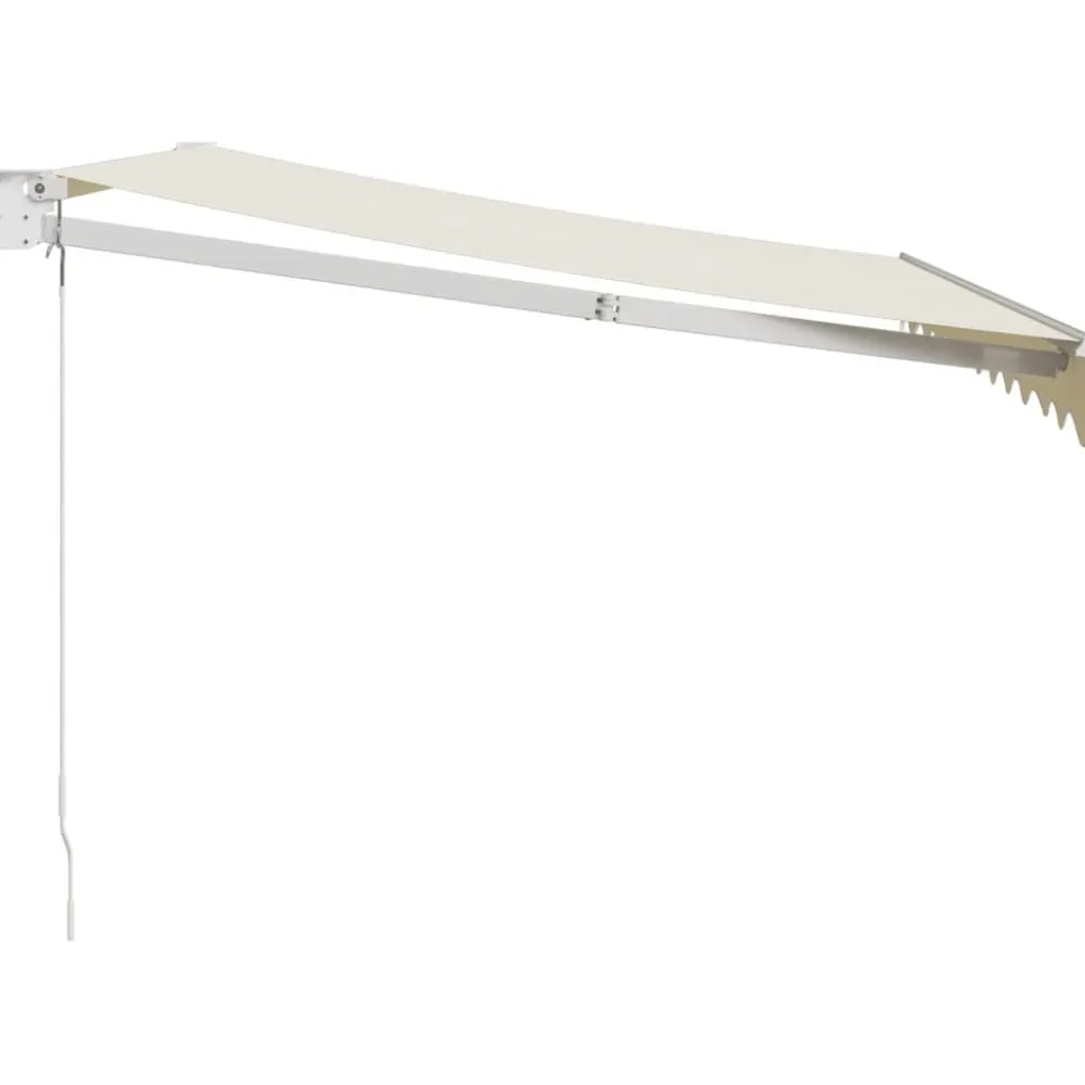 New FinePRICE Sisäänkelattava markiisi kerma 3,5x2,5 m kangas/alumiini