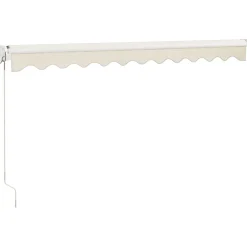 New FinePRICE Sisäänkelattava markiisi kerma 3,5x2,5 m kangas/alumiini