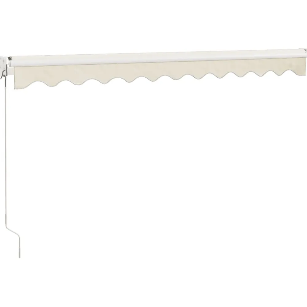 New FinePRICE Sisäänkelattava markiisi kerma 3,5x2,5 m kangas/alumiini