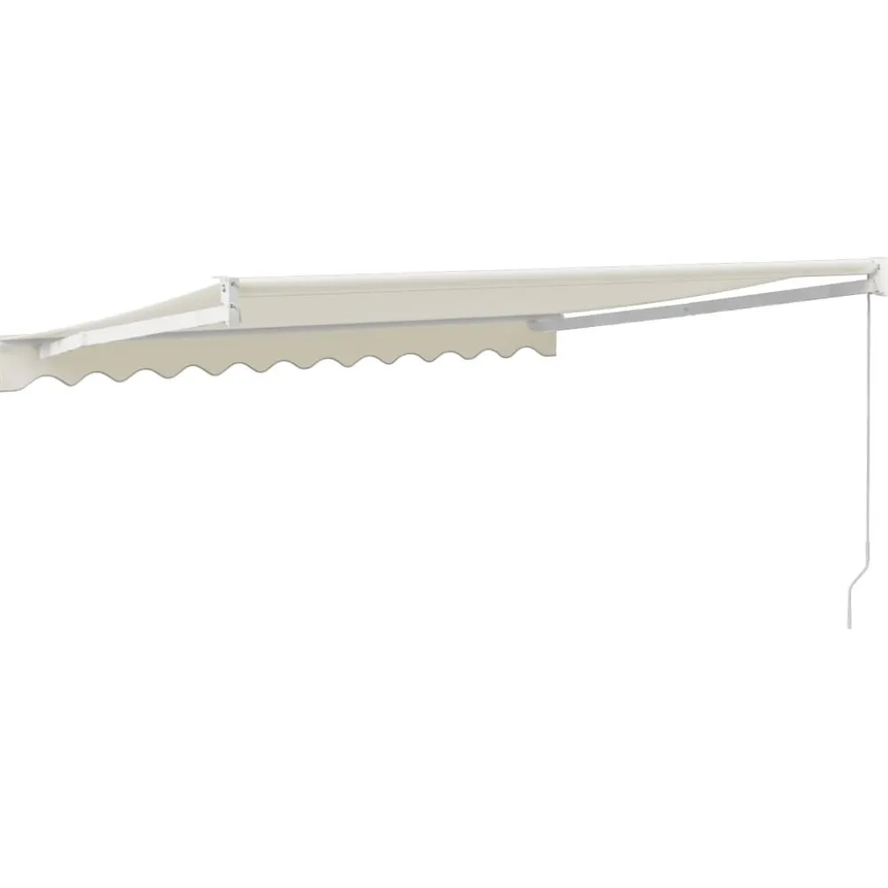 New FinePRICE Sisäänkelattava markiisi kerma 3,5x2,5 m kangas/alumiini