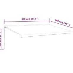 Discount FinePRICE Sisäänkelattava markiisi kerma 4x3 m kangas/alumiini