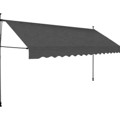 New FinePRICE Sisäänkelattava markiisi ledillä 350 cm antrasiitti