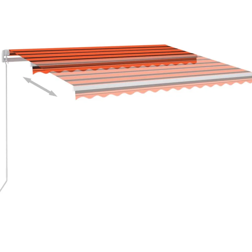 FinePRICE Sisäänkelattava markiisi 2 LEDillä 300x250cm sininen/valkoinen