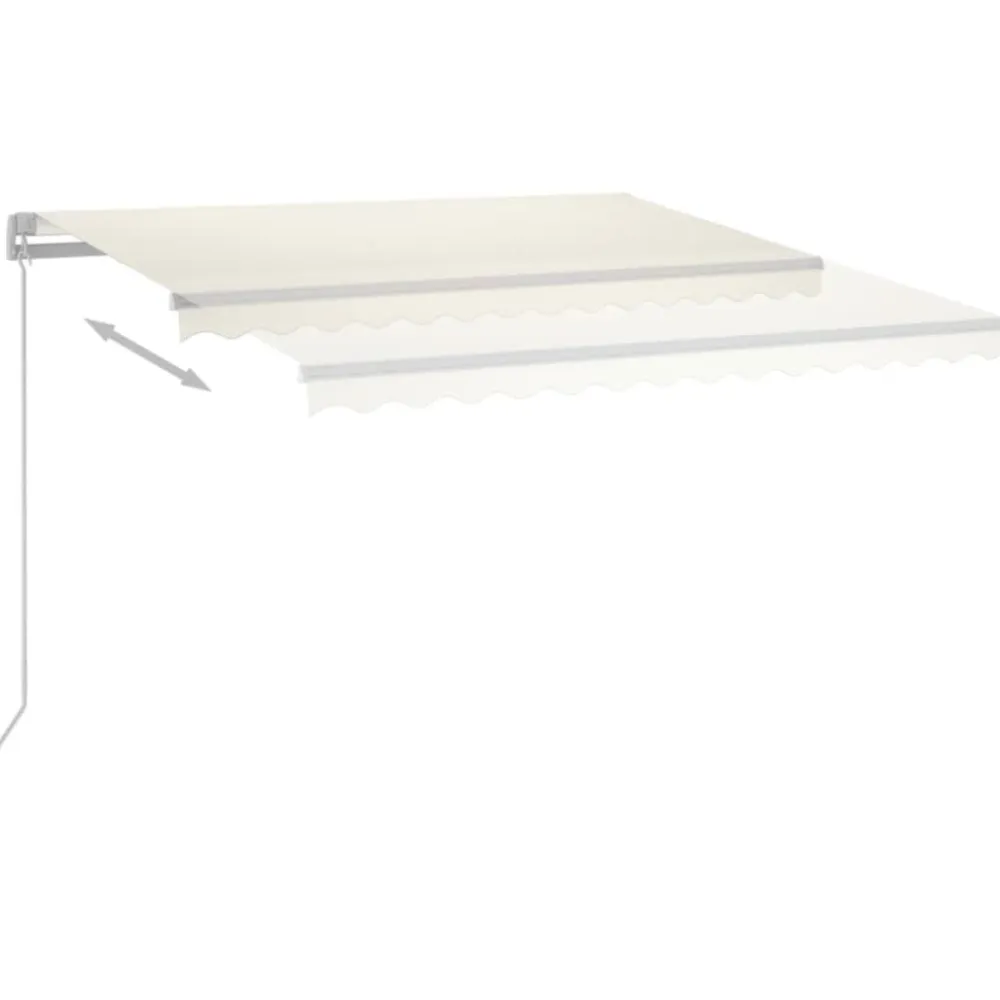 FinePRICE Sisäänkelattava markiisi 2 LEDillä 300x250cm sininen/valkoinen