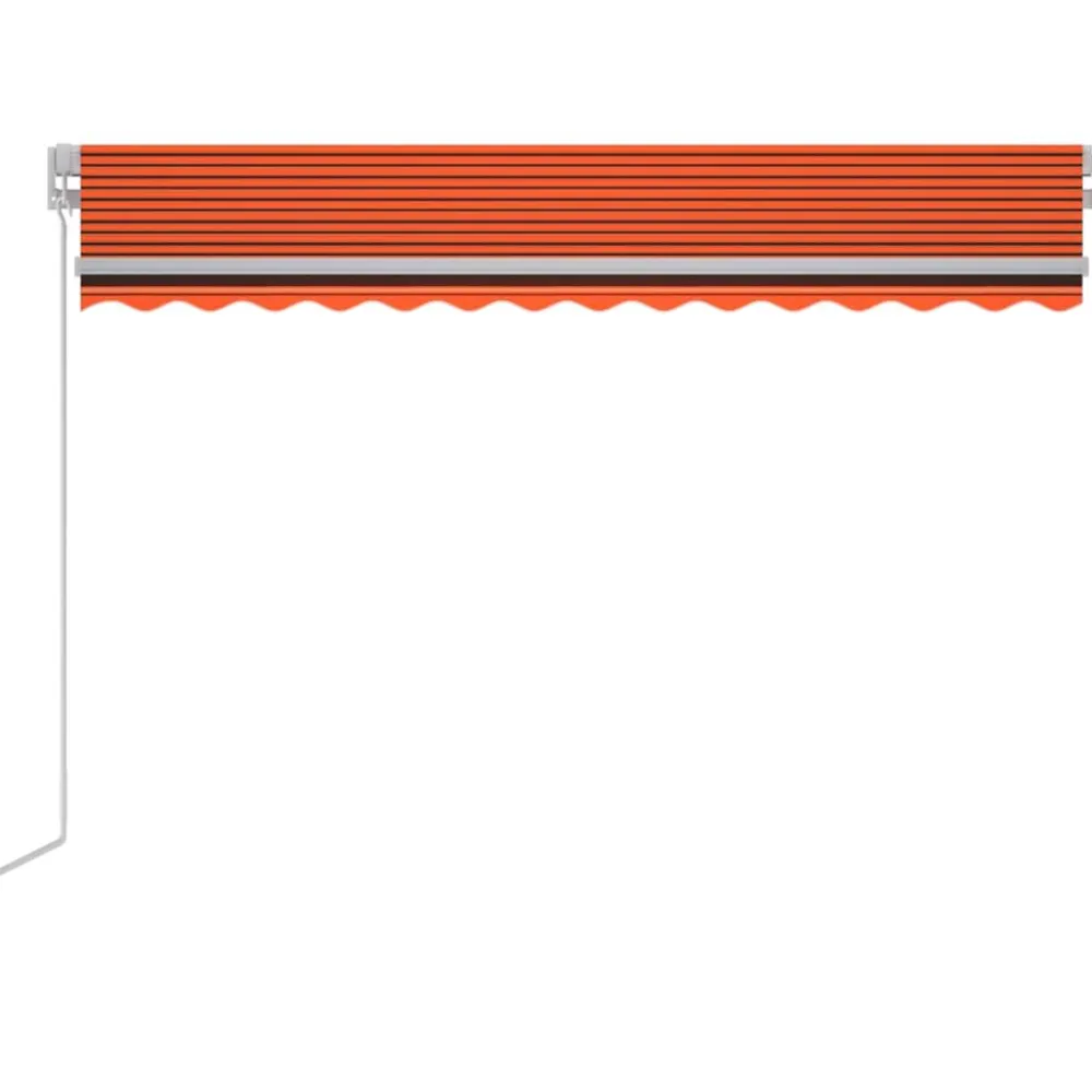 FinePRICE Sisäänkelattava markiisi 2 LEDillä 300x250cm sininen/valkoinen