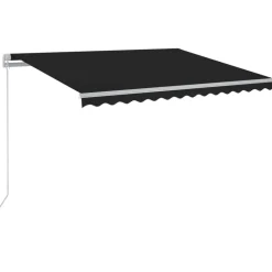 FinePRICE Sisäänkelattava markiisi 2 LEDillä 300x250cm sininen/valkoinen