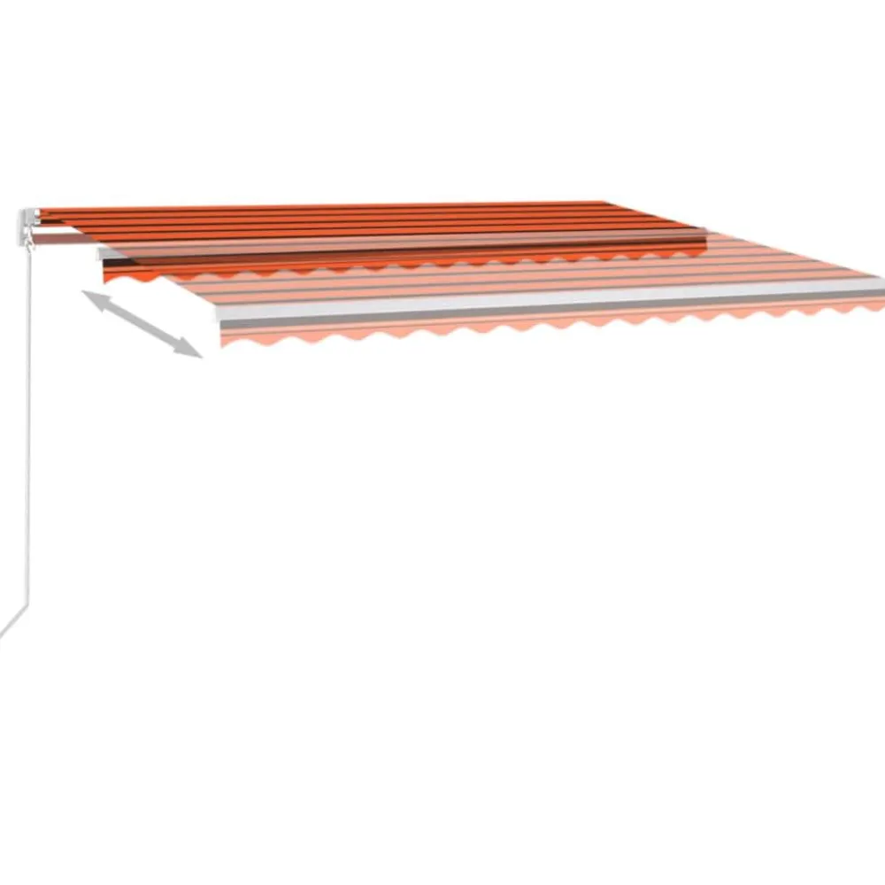 FinePRICE Sisäänkelattava markiisi 2 LEDillä 300x250cm sininen/valkoinen