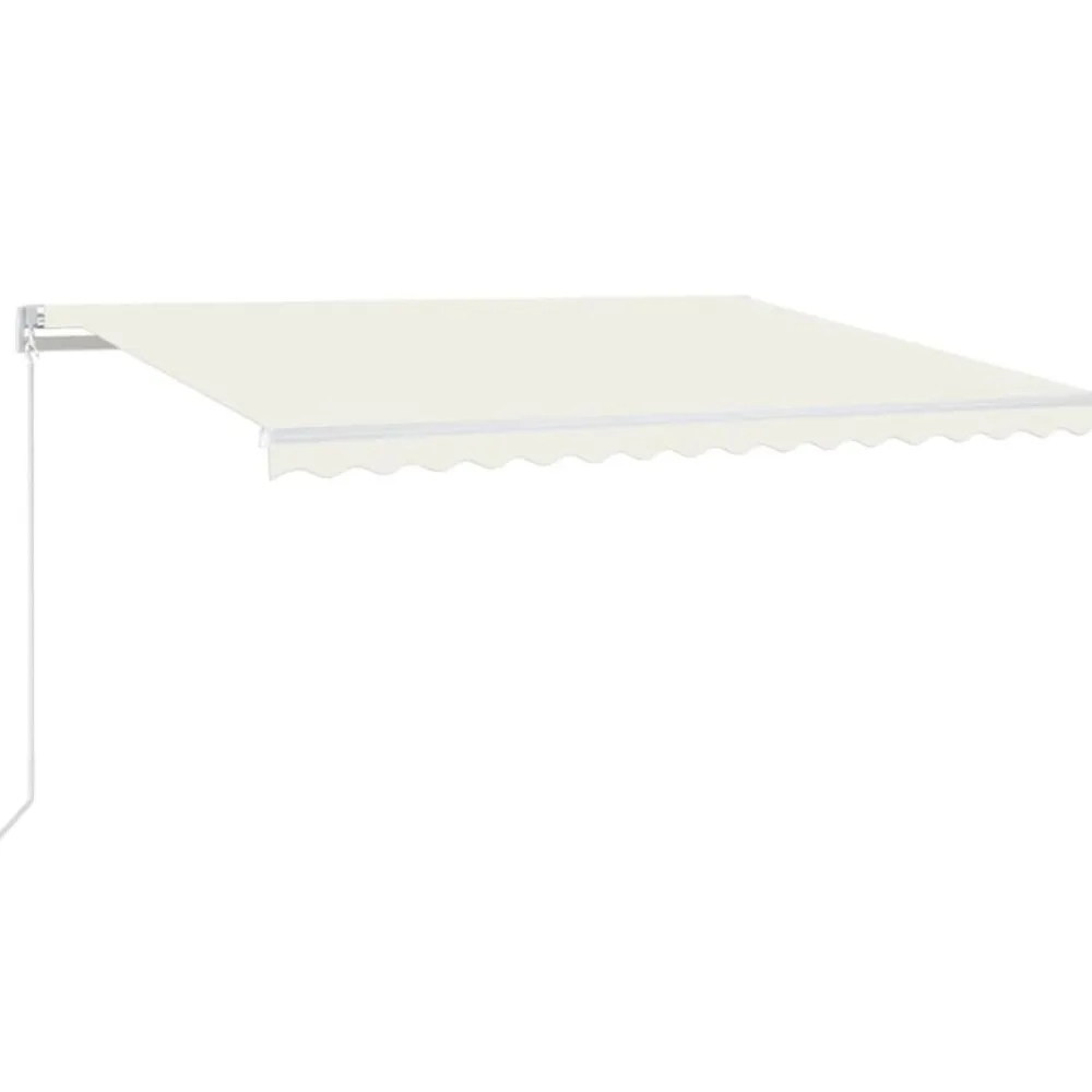 FinePRICE Sisäänkelattava markiisi 2 LEDillä 300x250cm sininen/valkoinen