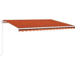 FinePRICE Sisäänkelattava markiisi 2 LEDillä 300x250cm sininen/valkoinen