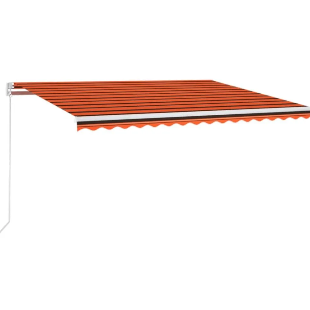 FinePRICE Sisäänkelattava markiisi 2 LEDillä 300x250cm sininen/valkoinen