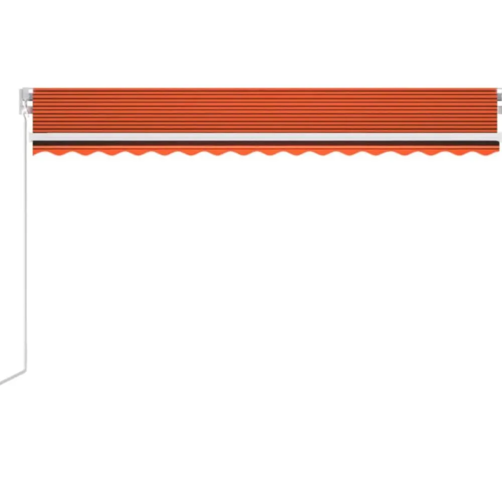 FinePRICE Sisäänkelattava markiisi 2 LEDillä 300x250cm sininen/valkoinen
