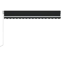 FinePRICE Sisäänkelattava markiisi 2 LEDillä 300x250cm sininen/valkoinen