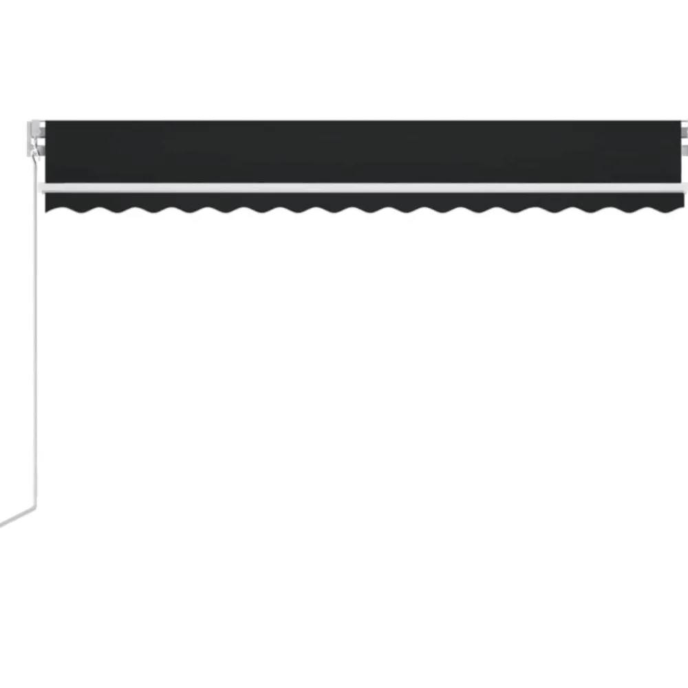 FinePRICE Sisäänkelattava markiisi 2 LEDillä 300x250cm sininen/valkoinen