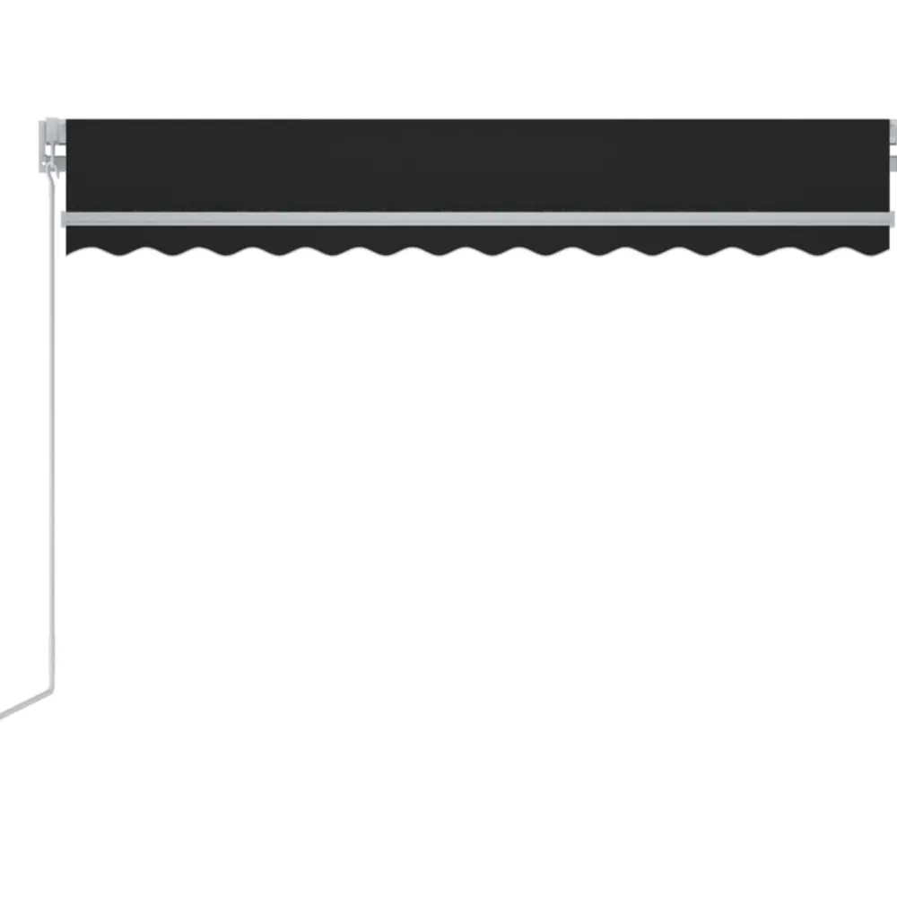 FinePRICE Sisäänkelattava markiisi 2 LEDillä 300x250cm sininen/valkoinen