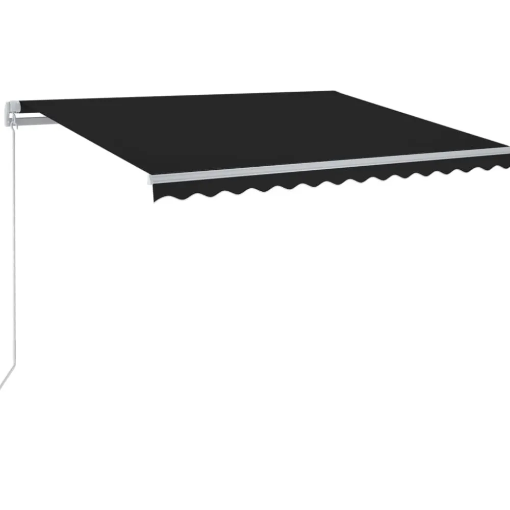 FinePRICE Sisäänkelattava markiisi 2 LEDillä 300x250cm sininen/valkoinen
