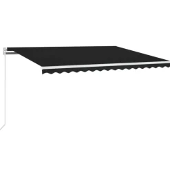 FinePRICE Sisäänkelattava markiisi 2 LEDillä 300x250cm sininen/valkoinen