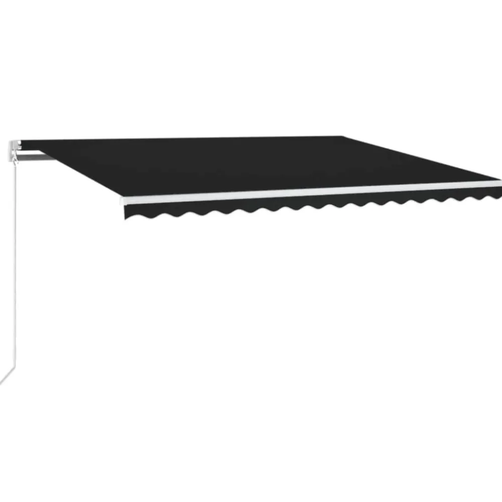 FinePRICE Sisäänkelattava markiisi 2 LEDillä 300x250cm sininen/valkoinen