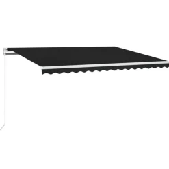 FinePRICE Sisäänkelattava markiisi 2 LEDillä 300x250cm sininen/valkoinen