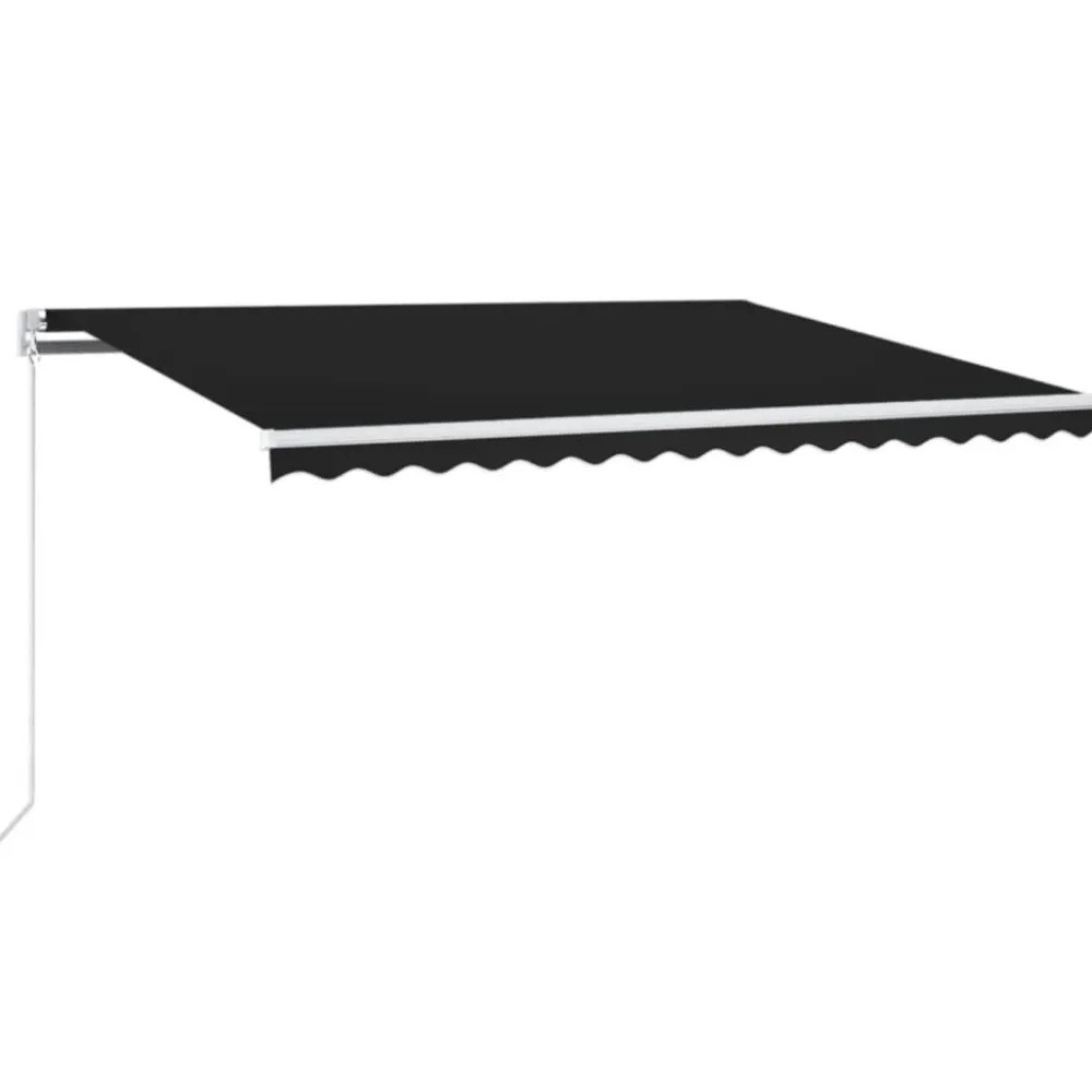 FinePRICE Sisäänkelattava markiisi 2 LEDillä 300x250cm sininen/valkoinen