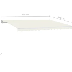 FinePRICE Sisäänkelattava markiisi 2 LEDillä 300x250cm sininen/valkoinen